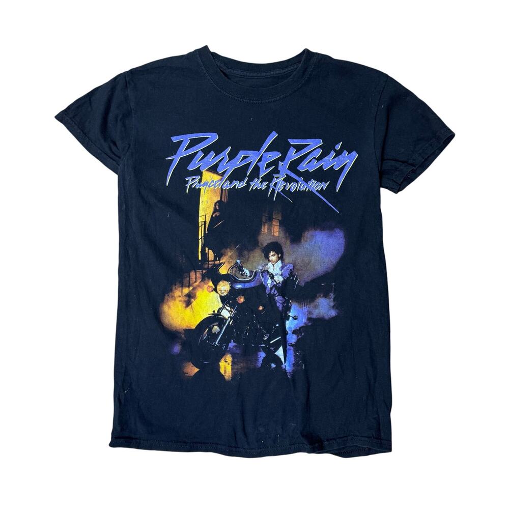 VINTAGE PRINCE ARTIST SHIRT S SMALL MENS BLACK TSHIRT RARE USED PURPLE RAIN